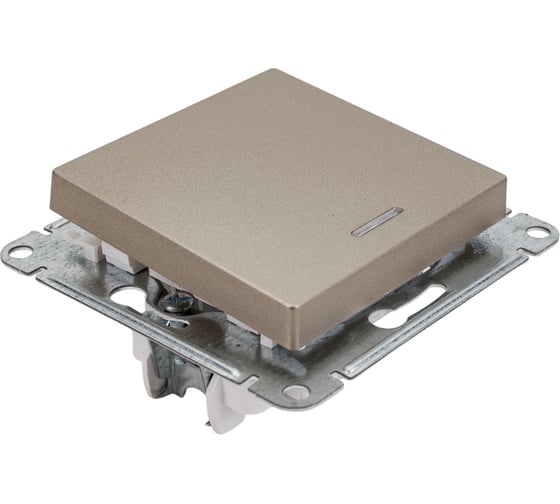 1-клавишный переключатель Systeme Electric AtlasDesign Шампань с подсветкой 10АХ SE ATN000563
