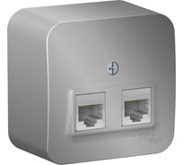 2-ая наружная компьютерная розетка Systeme Electric Blanca Алюминий, RJ45, категория 5E SE BLNIA045453