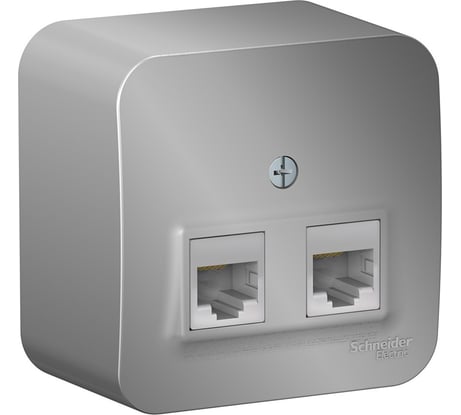 2-ая наружная компьютерная розетка Systeme Electric Blanca Алюминий, RJ45, категория 5E SE BLNIA045453
