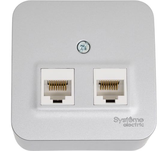 2-ая наружная компьютерная розетка Systeme Electric Blanca Алюминий, RJ45, категория 5E SE BLNIA045453