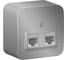 2-ая наружная компьютерная розетка Systeme Electric Blanca Алюминий, RJ45, категория 5E SE BLNIA045453 1