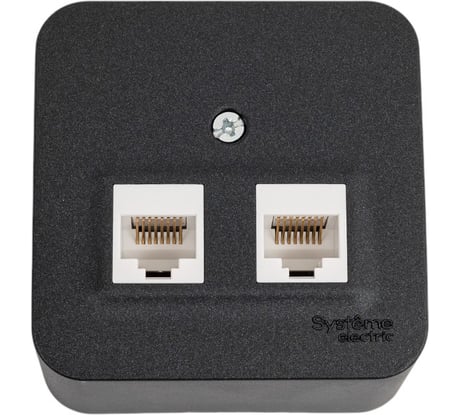 2-ая наружная компьютерная розетка Systeme Electric Blanca Антрацит, RJ45 SE BLNIA045456