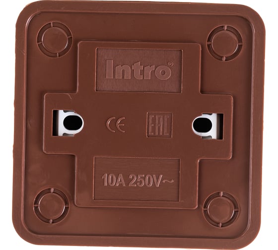 Одноклавишный выключатель Intro Quadro 2-101-10 10А-250В, IP20, открытая установка, венге, Б0053737