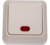 Выключатель Intro Quadro с подсветкой, 10А-250В, IP20, открытая установка, слоновая кость, Б0053743