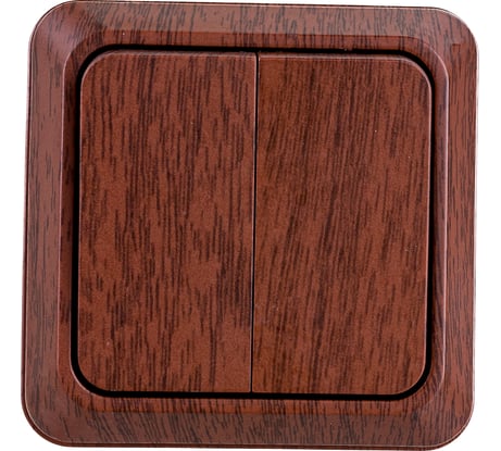 Двухклавишный выключатель Intro Quadro 2-104-10 10А-250В, IP20, открытая установка, венге, Б0053761