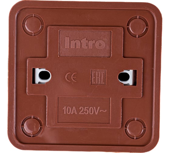 Двухклавишный выключатель Intro Quadro 2-104-10 10А-250В, IP20, открытая установка, венге, Б0053761