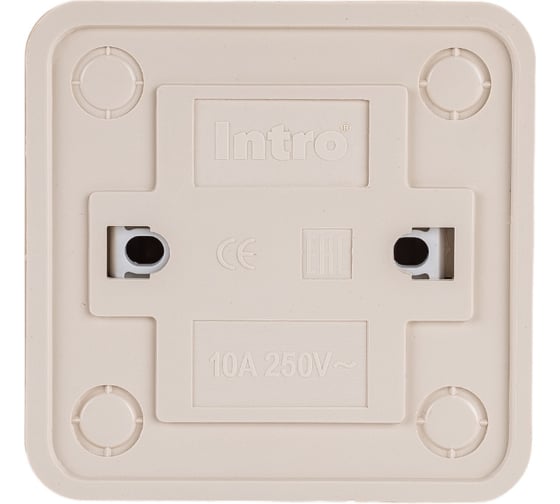 Двухклавишный выключатель Intro Quadro 2-104-02 10А-250В, IP20, открытая установка, слоновая кость, Б0053759