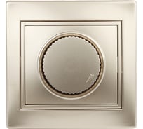 Светорегулятор Intro Plano 1-401-04 диммер поворотный, 600Вт 230В, IP20, скрытая установка, шампань, Б0053937