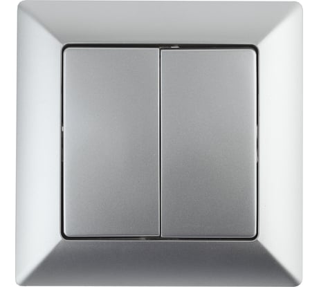 Выключатель Intro Solo 4-104-03 двухклавишный 10А-250В, IP20, СУ, алюминий, Б0053587