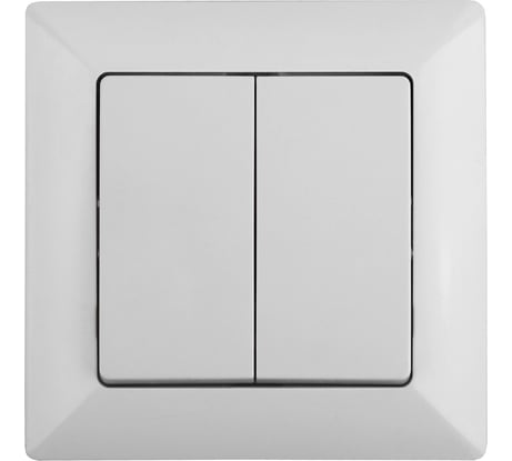 Выключатель Intro Solo 4-104-01 двухклавишный 10А-250В, IP20, СУ, белый, Б0053585