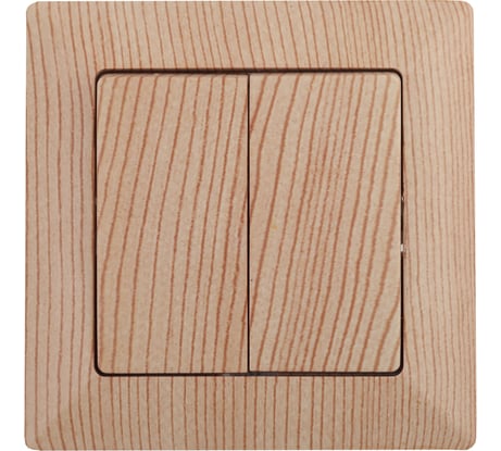 Выключатель Intro Solo 4-104-11 двухклавишный 10А-250В, IP20, СУ, сосна, Б0053592