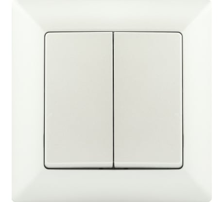 Выключатель Intro Solo 4-104-06 двухклавишный 10А-250В, IP20, СУ, перламутр, Б0053590