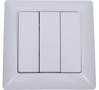 Выключатель Intro Solo 4-106-01 трехклавишный 10А-250В, IP20, СУ, белый, Б0053601