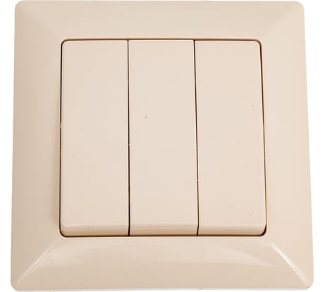 Выключатель Intro Solo 4-106-02 трехклавишный 10А-250В, IP20, СУ, слоновая кость, Б0053602
