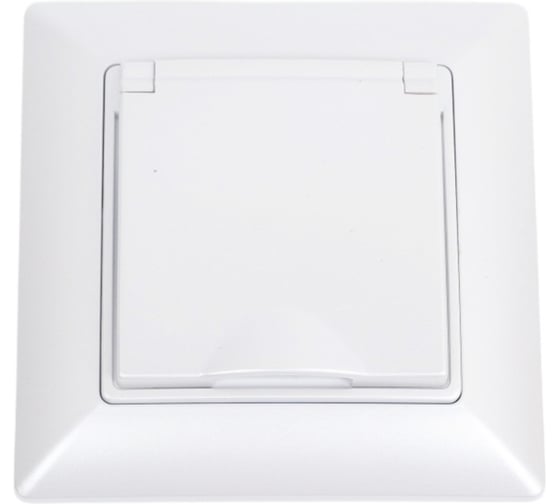 Розетка Intro Solo с заземлением 2P+E Schuko с крышкой, 16А-250В, IP20, СУ, перламутр, Б0053662