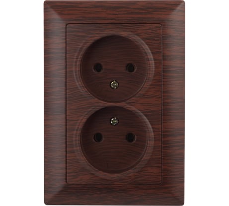 Розетка Intro Solo 4-204-10 без заземления двойная 16А-250В, IP20, СУ, венге, Б0053672