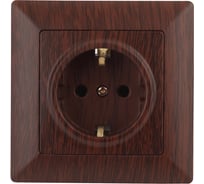 Розетка Intro Solo с заземлением 2P+E Schuko со шторками, 16А-250В, IP20, СУ, венге, Б0053687