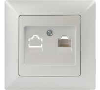 Розетка Intro Solo 4-303-06 информационная RJ45, IP20, СУ, перламутр, Б0053993