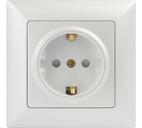 Розетка Intro Solo с заземлением 2P+E Schuko со шторками, 16А-250В, IP20, СУ, перламутр, Б0053686