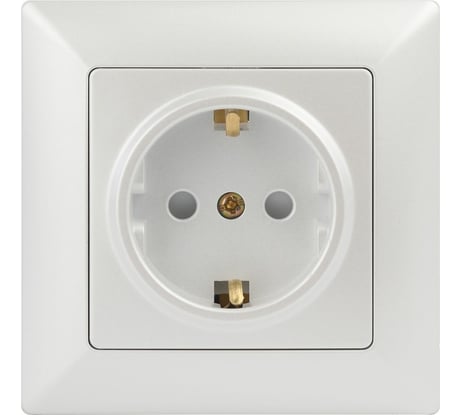 Розетка Intro Solo с заземлением 2P+E Schuko со шторками, 16А-250В, IP20, СУ, перламутр, Б0053686