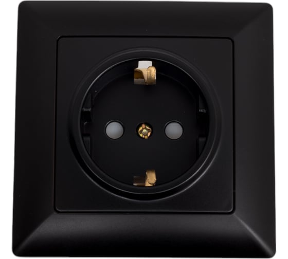 Розетка Intro Solo с заземлением 2P+E Schuko со шторками, 16А-250В, IP20, СУ, антрацит, Б0053685