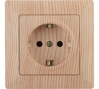 Розетка Intro Solo с заземлением 2P+E Schuko со шторками, 16А-250В, IP20, СУ, сосна, Б0053688