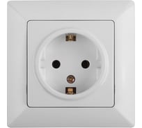 Розетка Intro Solo с заземлением 2P+E Schuko со шторками, 16А-250В, IP20, СУ, белый, Б0053681