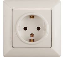 Розетка Intro Solo с заземлением 2P+E Schuko со шторками, 16А-250В, IP20, СУ, слоновая кость, Б0053682