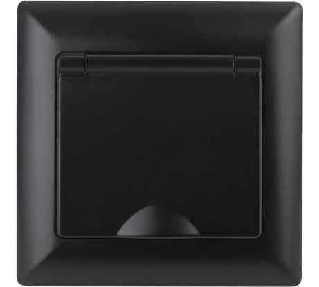 Розетка Intro Solo с заземлением 2P+E Schuko с крышкой, 16А-250В, IP20, СУ, антрацит, Б0053661