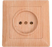 Розетка Intro Solo 4-201-11 без заземления 2P, 16А-250В, IP20, СУ, сосна, Б0053648