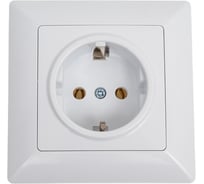 Розетка Intro Solo 4-202-01 с заземлением 2P+E Schuko, 16А-250В, IP20, СУ, белый, Б0053649