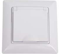 Розетка Intro Solo 4-203-01 с заземлением 2P+E Schuko с крышкой, 16А-250В, IP20, СУ, белый, Б0053657