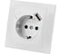 Розетка TDM ELECTRIC 2П+З с защитыми шторками 16А 250В + USB порт 2,1А 5В белая Таймыр SQ1814-0040 1