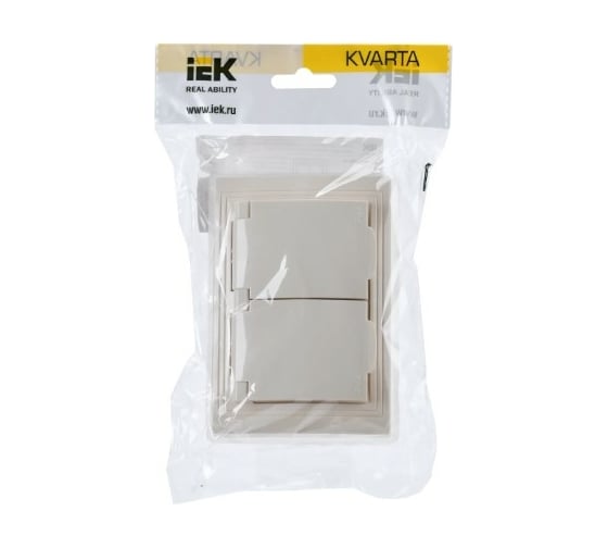 Розетка IEK KVARTA 2ая с з/к с з/ш РСбш12-3-ККм-44 16А IP44 кр. KV-R26-16-44-K33