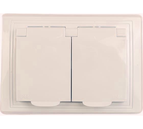 Розетка IEK KVARTA 2ая с з/к с з/ш РСбш12-3-ККм-44 16А IP44 кр. KV-R26-16-44-K33