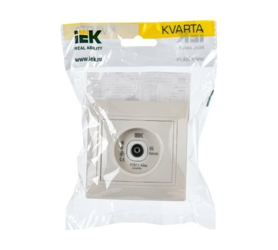 Розетка IEK KVARTA телевиз. проход. РТВ11-ККм крем. KV-A10-P-K33