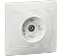 Розетка GENERICA KVARTA телевиз. проход. РТВ11-КБ бел. KV-A10-P-K01