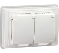 Розетка GENERICA KVARTA 2ая с з/к с з/ш РСбш12-3-КБ-44 16А IP44 бел. KV-R26-16-44-K01