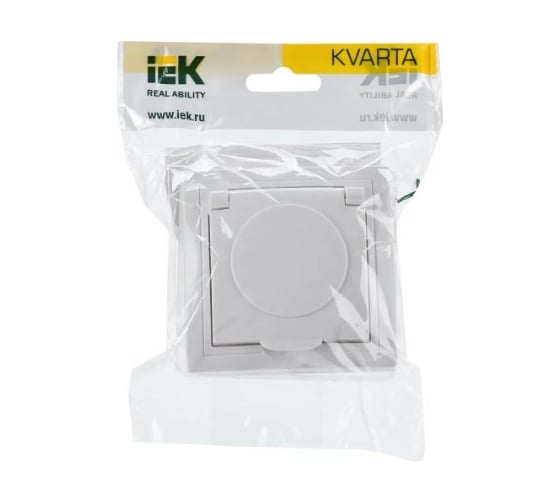Розетка IEK KVARTA 1ая с з/к/ш кр. РСбш10-3-КБ-44 16А IP44 бел. KV-R16-16-44-K01