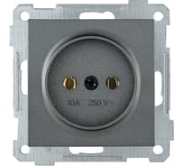 Розетка IEK РС10-1-0-Б без з/к 10А BOLERO антрацит ERB10-K95-10
