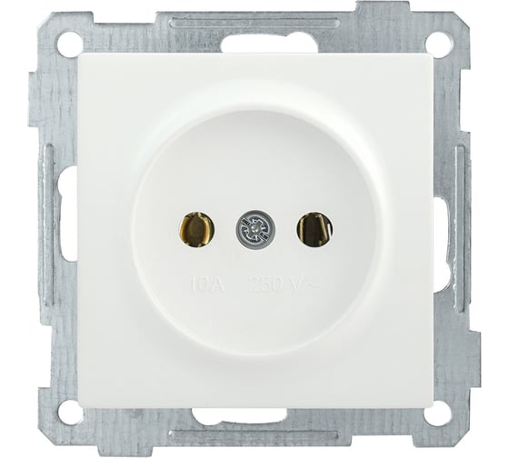 Розетка IEK РС10-1-0-Б без з/к 10А BOLERO белый ERB10-K01-10-1