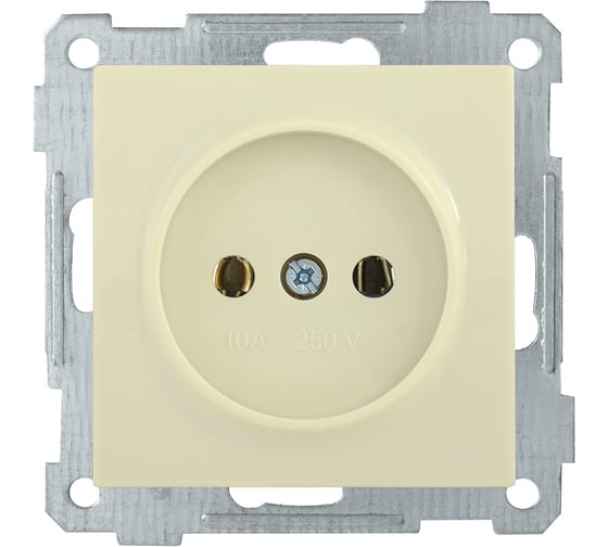 Розетка IEK РС10-1-0-Б без з/к 10А BOLERO кремовый ERB10-K33-10
