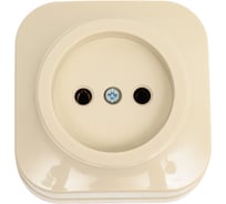 1-ая розетка IEK РС20-2-ХК без з/к о/у 10А GLORY кремовый ERH10-K33-10