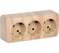 3-ая розетка IEK РС23-3-ХС с з/к о/у 16А GLORY сосна ERH31-K34-16