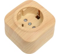 1-ая розетка IEK РСш20-3-ХС с з/к и з/ш о/у 16А GLORY сосна ERH14-K34-16