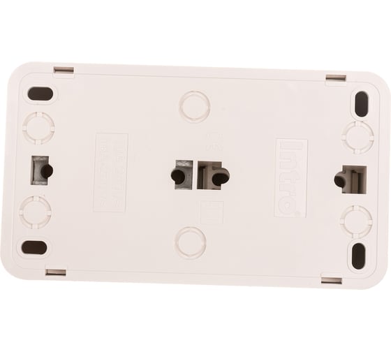 Блок розетка с выключателем Intro Quadro горизонтальный 16А-250В, IP20, открытая установка, сосна, Б0053871