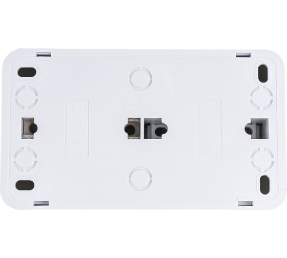 Блок: розетка с выключателем Intro Quadro 2-701-01 горизонтальный 16А-250В, IP20, открытая установка, белый, Б0053864
