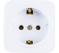 Розетка Intro Polo 3-202-01 с заземлением 2P+E Schuko, 16A-250В, IP20, открытая установка, белый, Б0053558