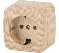 Розетка Intro Polo 3-202-10 с заземлением 2P+E Schuko, 16A-250В, IP20, открытая установка, венге, Б0053562