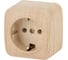 Розетка Intro Polo 3-202-10 с заземлением 2P+E Schuko, 16A-250В, IP20, открытая установка, венге, Б0053562 1